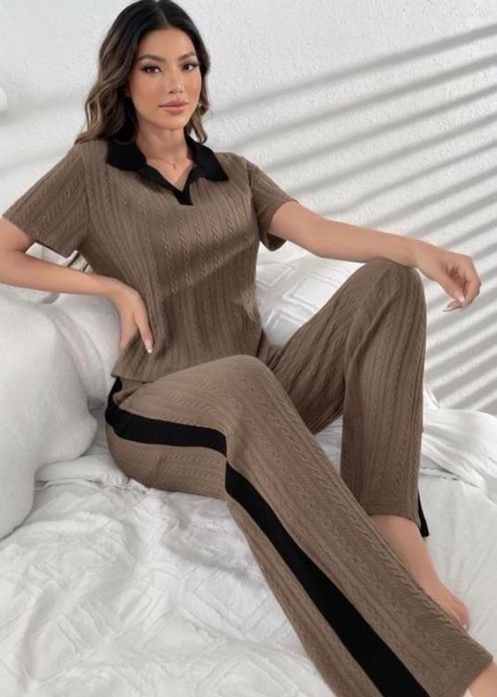Chic Brown Knit Co-ord Set