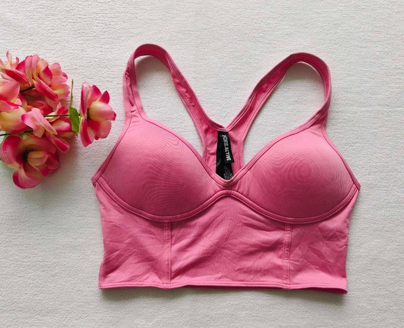 Pink Athletic Crop Top