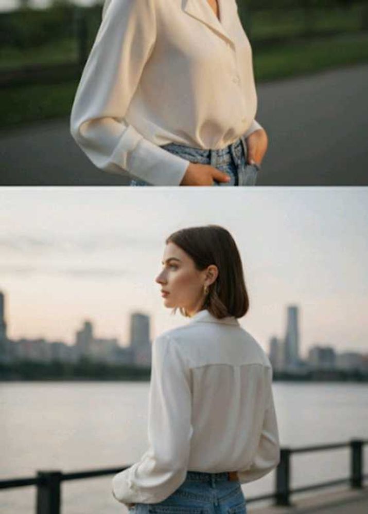 Elegant White Button-Down Blouse
