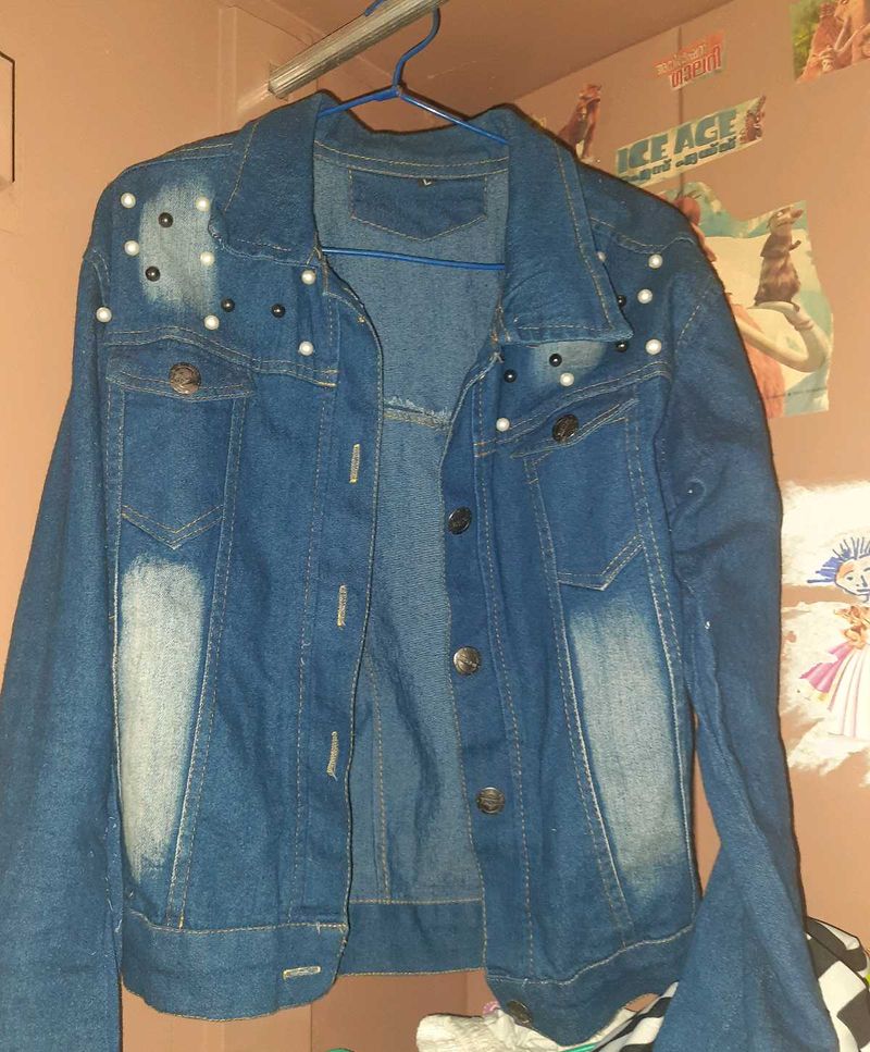 Pearl Embellished Denim Jacket