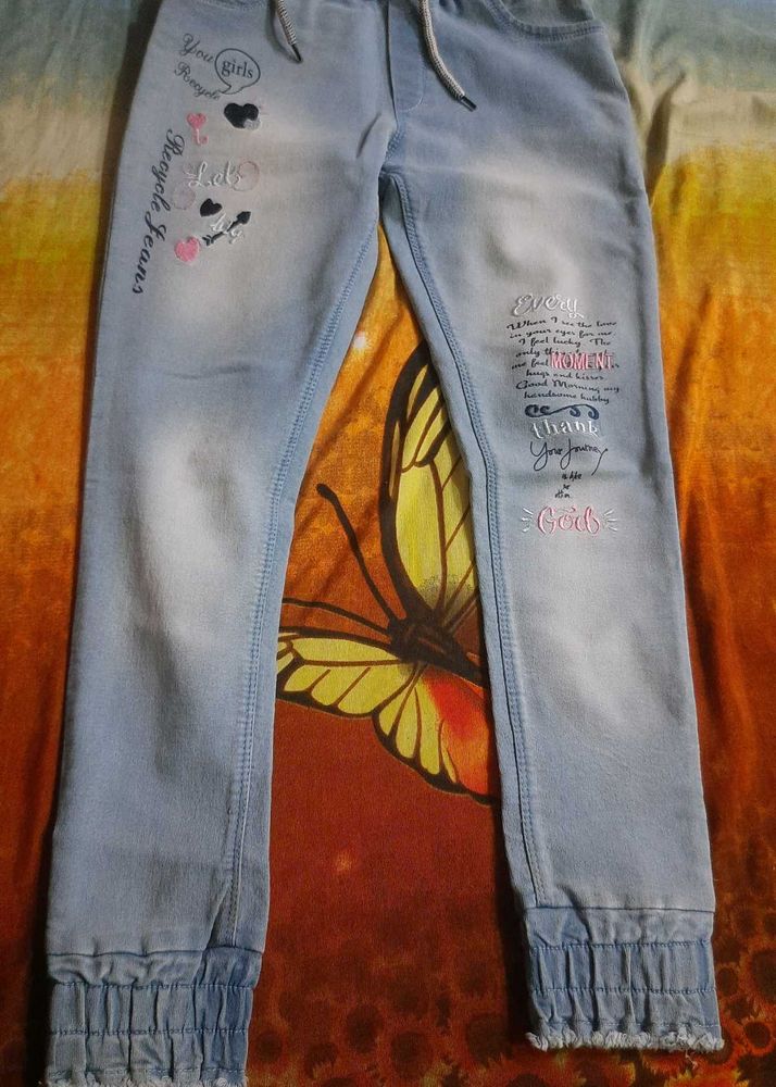 Cute Embroidered Jeans for Girls