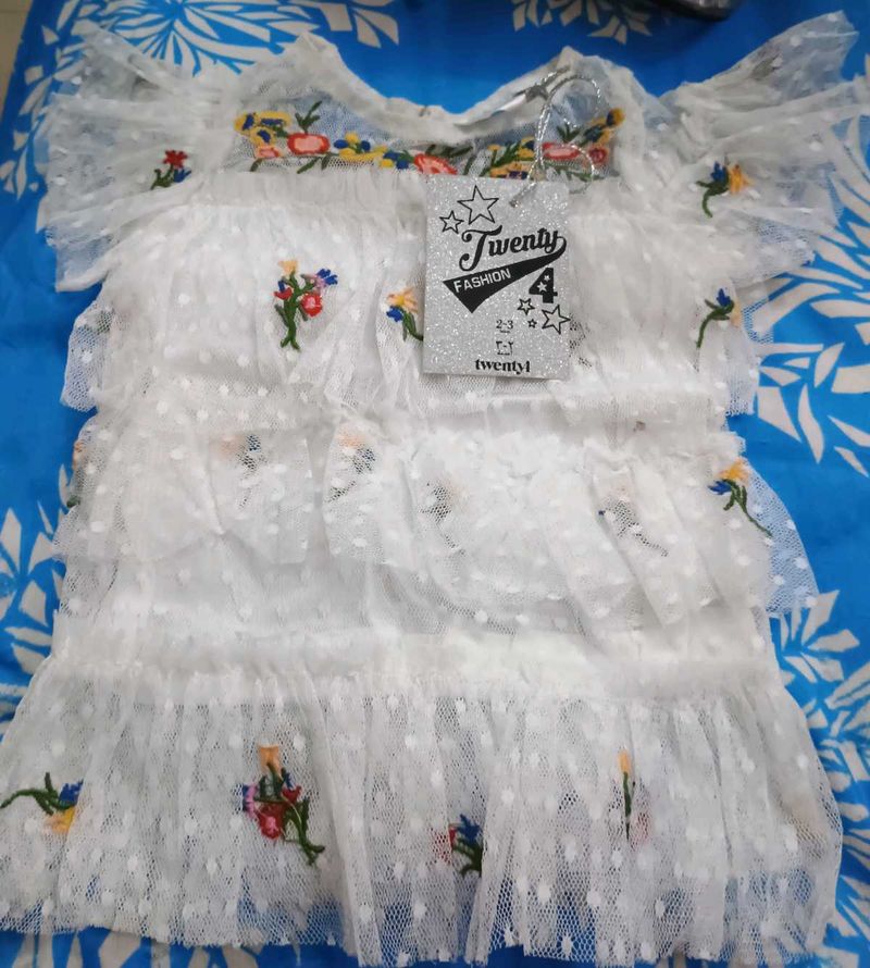 White Embroidered Pretty frock