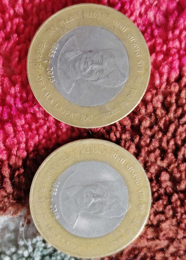 Rare lala lajpat Rai 10 Rupee Coins 2 Pcs Set