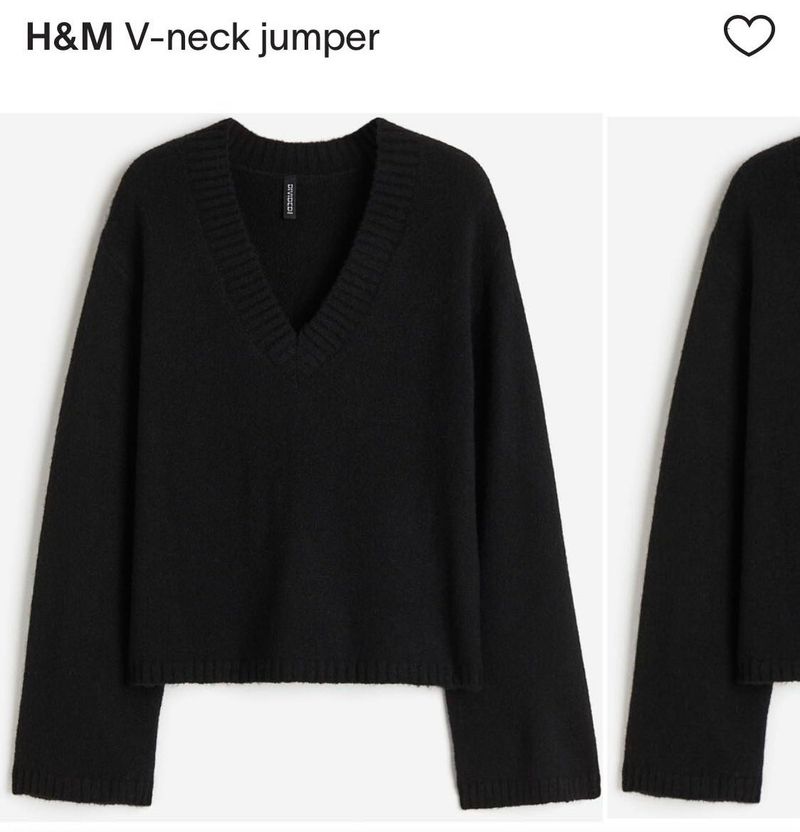 H&amp;M Black V-Neck Jumper
