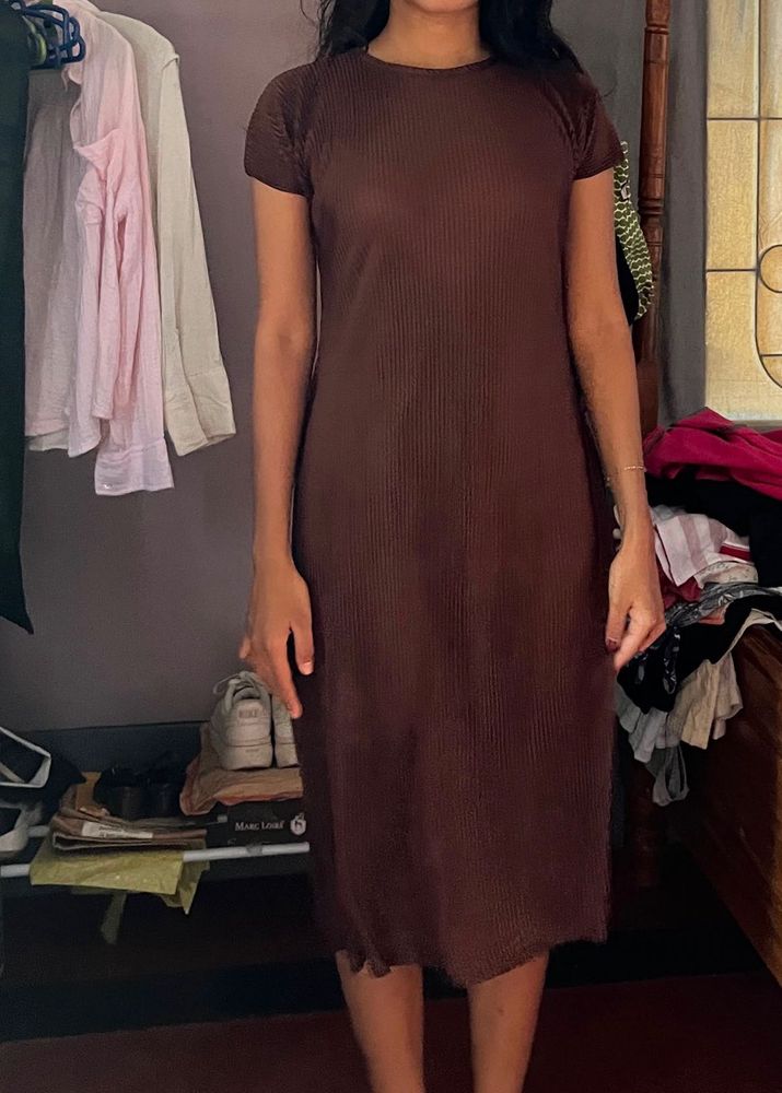 Pleated Midi Dress
