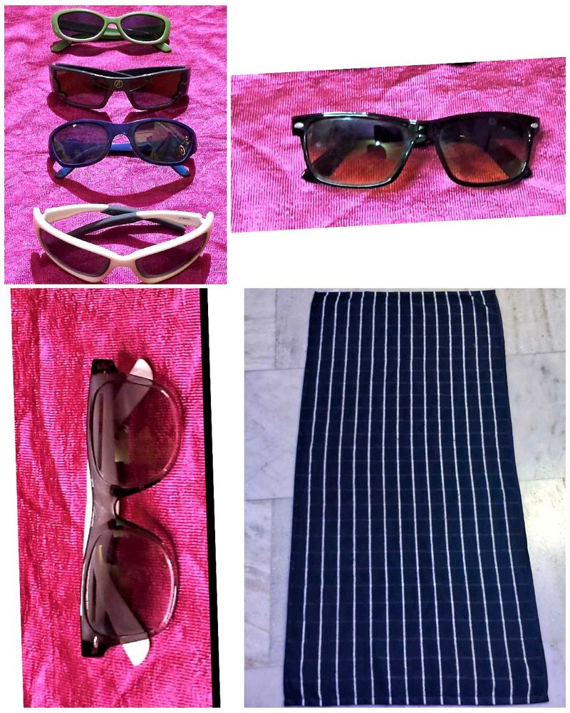 Combo Of 7,6 Sunglasses n A kids towel Size Length