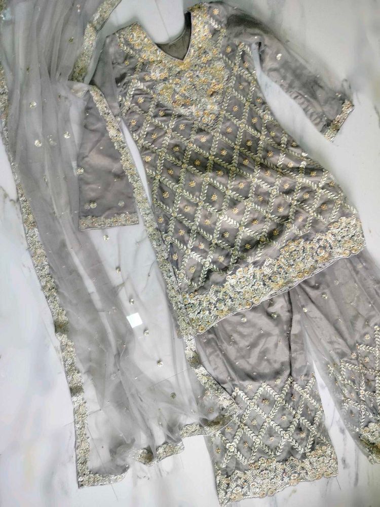 Frock Plazzo Dupatta Set , party wear, Festival