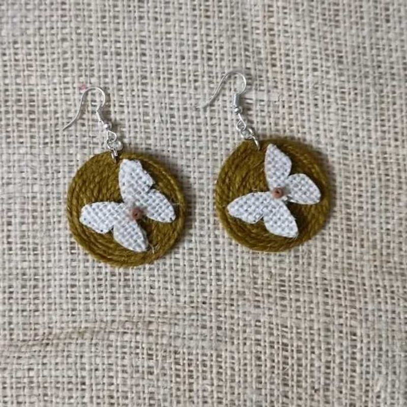 Handcrafted Butterfly Jute Earrings