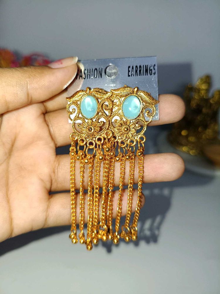 Gold Toned Ethnic Earrings