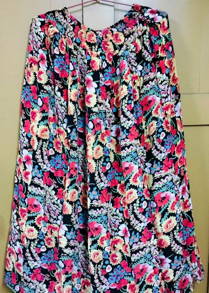 Black Floral Flowy Skirts (Set of 2)