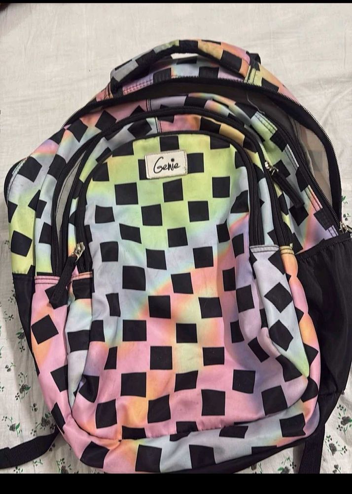 Genie Tie-Dye Checkered Backpack