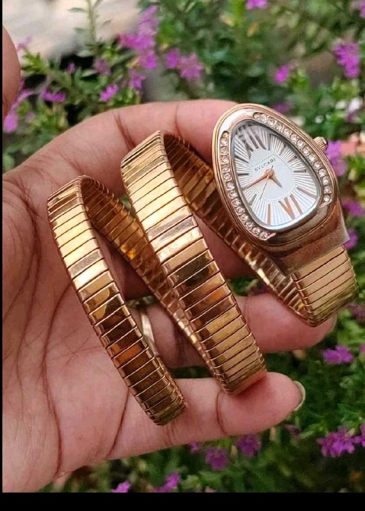 Elegant  Bvlgari Gold Snake Wrap Watch
