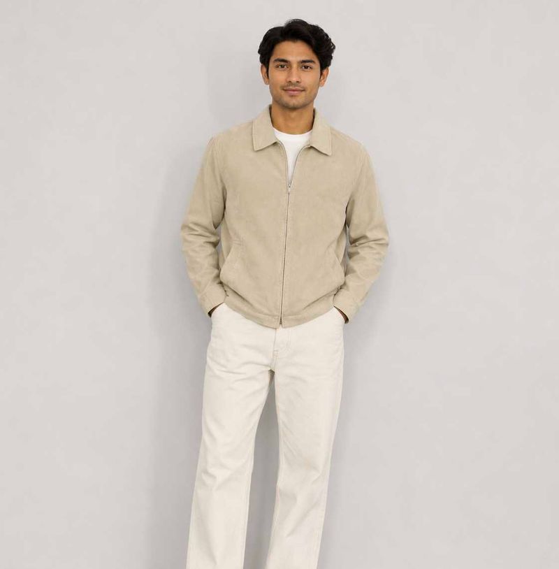 Men's Beige Harrington Jacket
