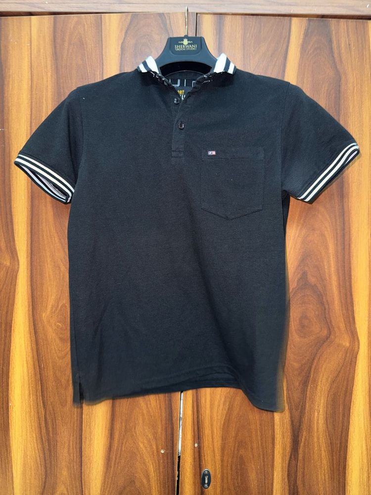 Fort Collins Men's Black Polo T-Shirt | Size Mediu