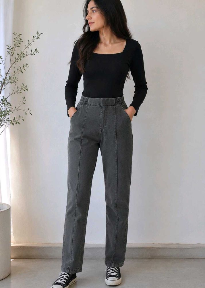 Stylish Grey Denim Pants