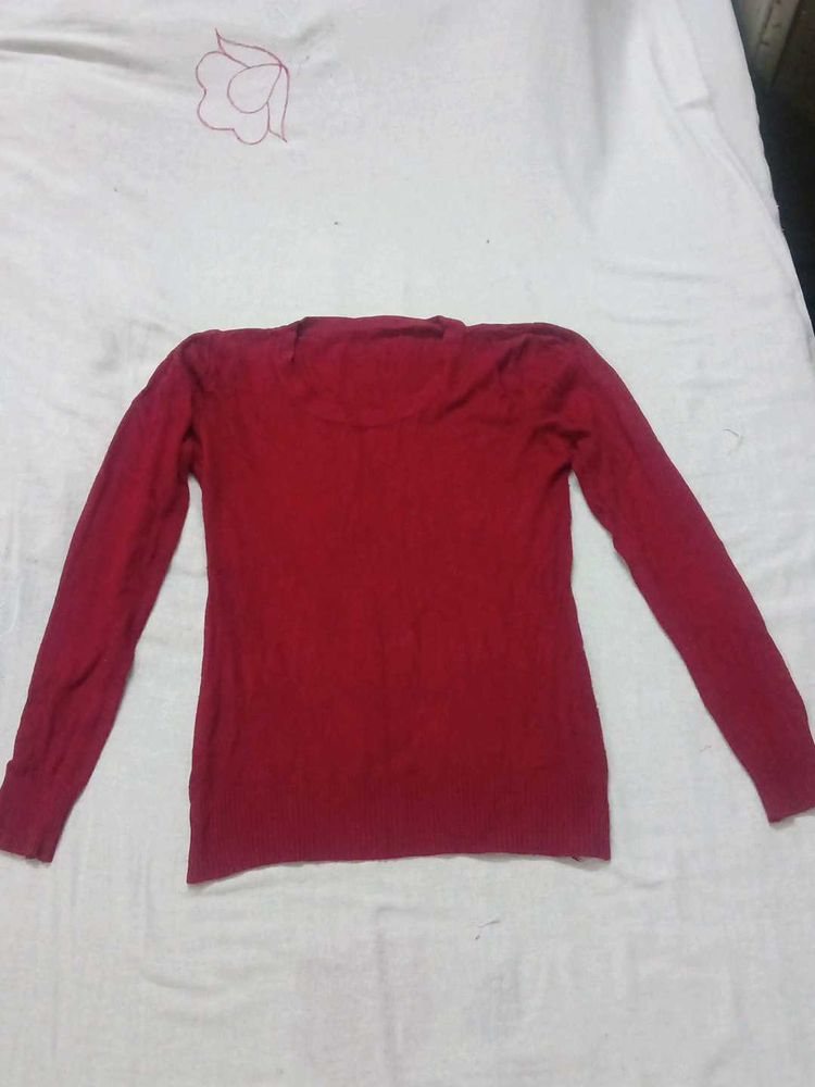 Cozy Red Long Sleeve Sweater