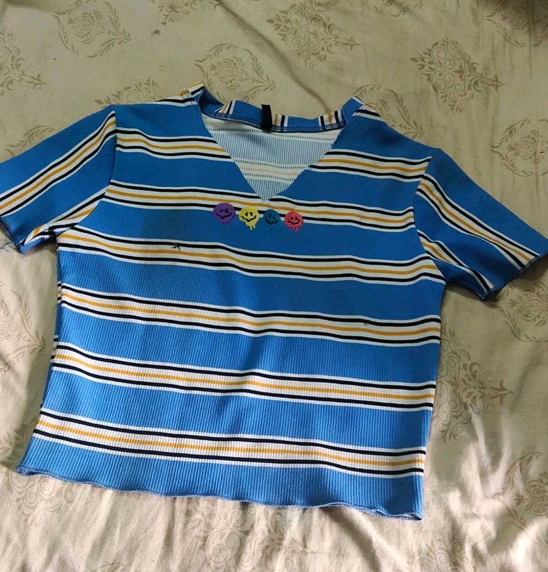 Striped V-Neck Top