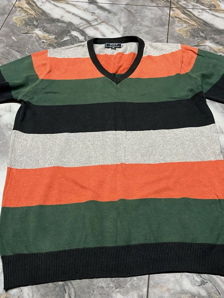 Striped V-Neck Sweater