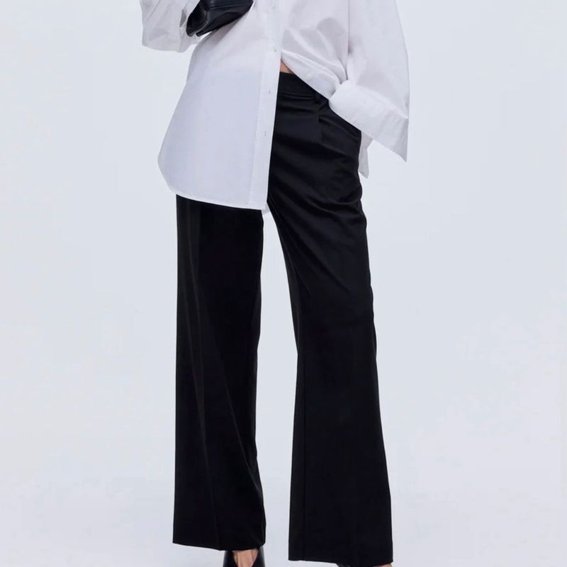 Wide Leg Black Trousers