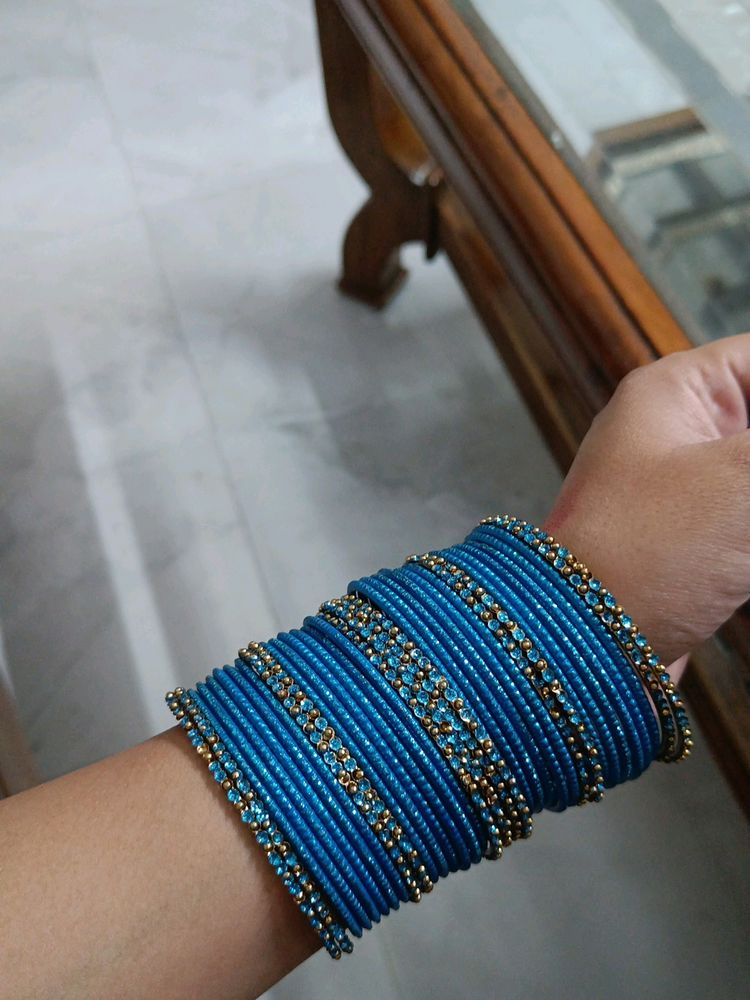 Blue &amp; Gold Bangle Set