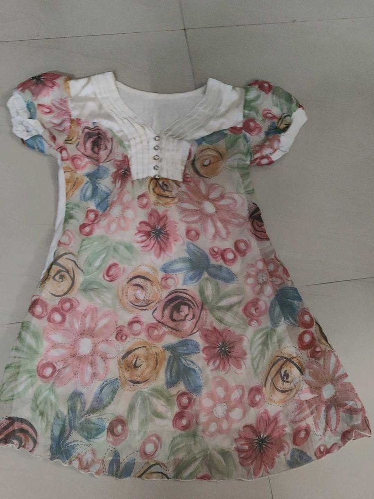 Floral Print Top satin and cotton blend