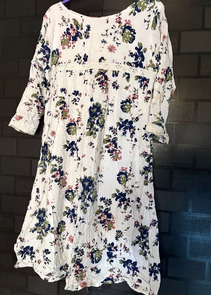 Boho Floral Print Tunic Top