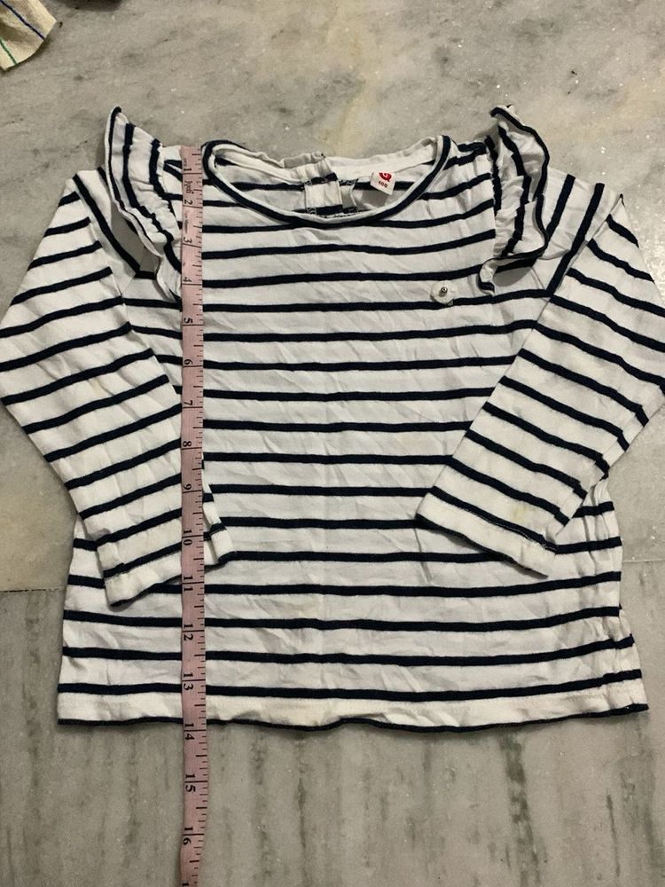 Striped Ruffle Sleeve Top