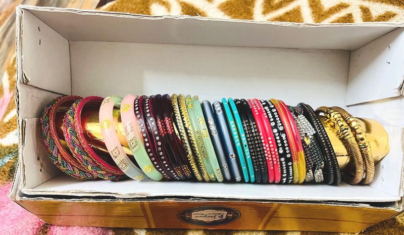 Assorted Bangle Set 10 Bangles and 1 kada