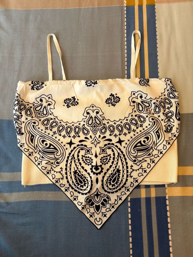 Paisley Bandana Crop Top