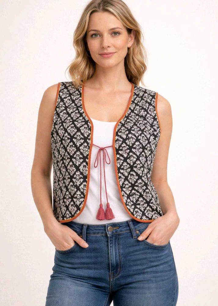 Indian Print Vest Coat