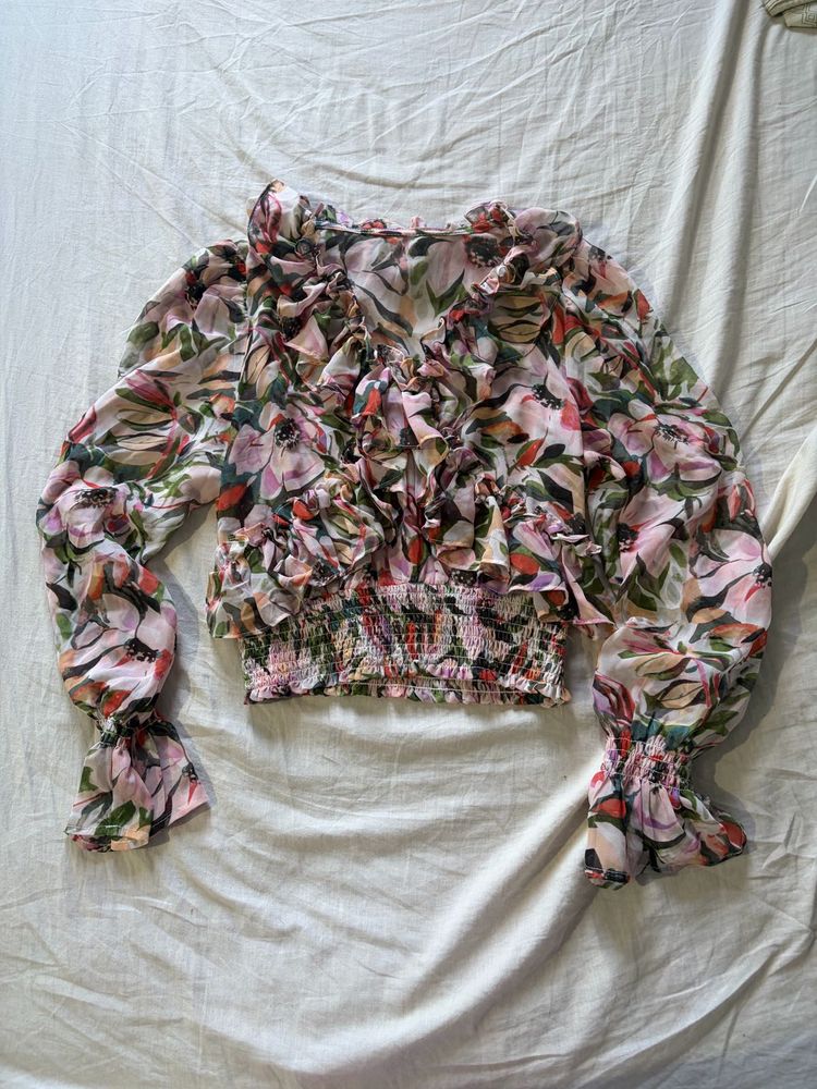 Floral Ruffle Blouse