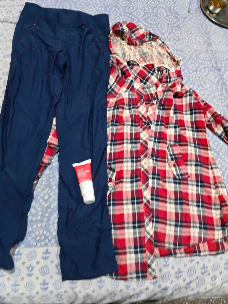 check  Plaid Shirt and Navy Pants facewash fre