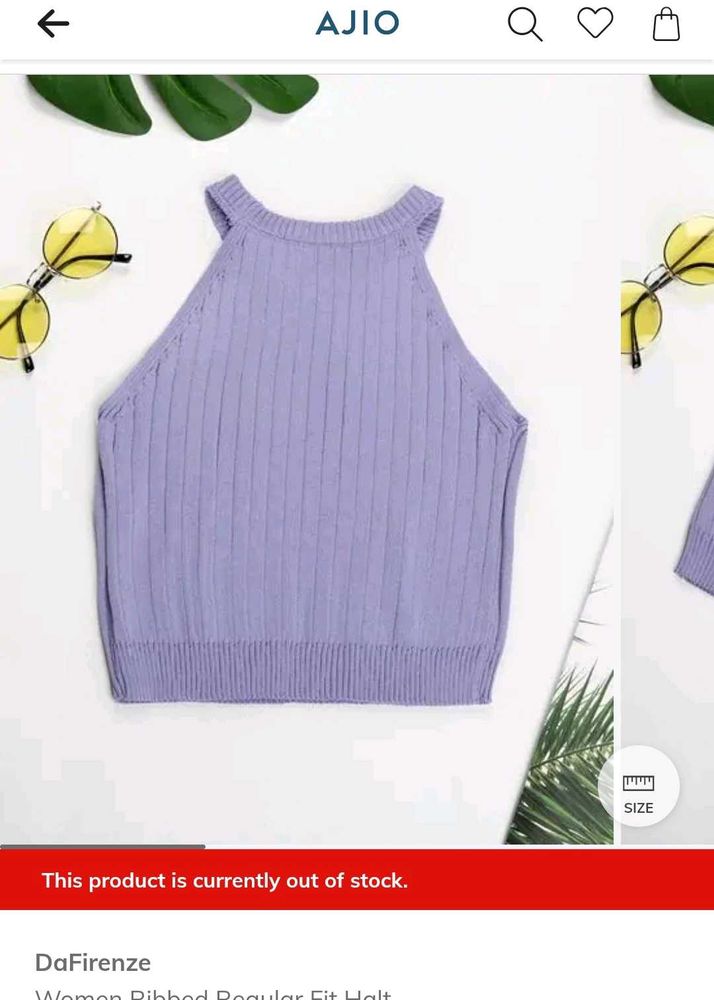 Urbanic Lilac Ribbed Knit Halter Top