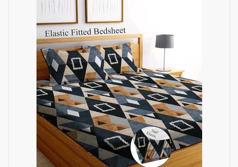 Geometric Print Elastic Fitted Bedsheet