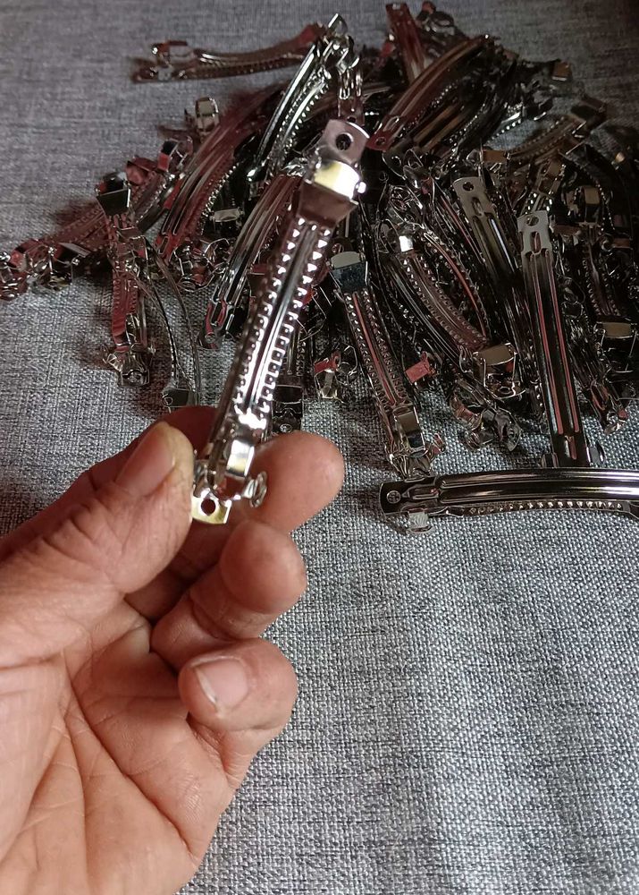 50 pieces of Silver Metal Hair Clips