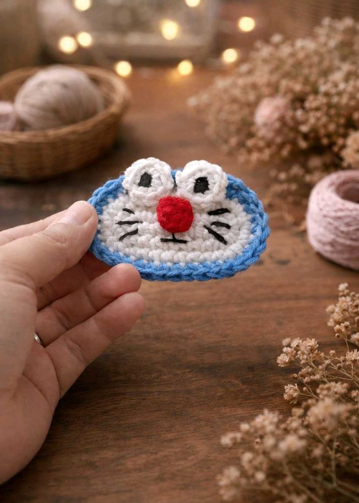 Doraemon Crochet Hair Clip