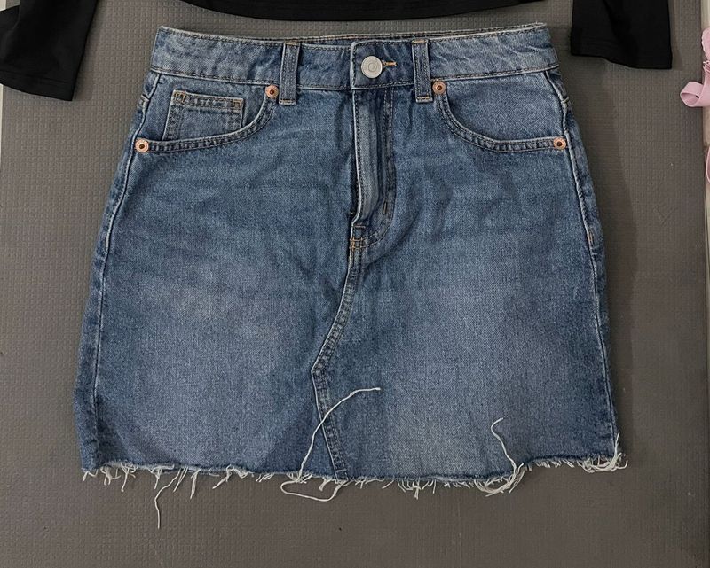 Classic Blue Denim Mini Skirt