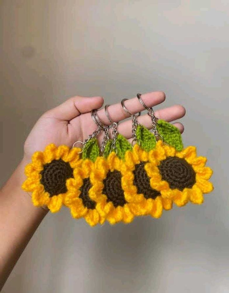 Handmade Crochet Sunflower Keychain🌻
