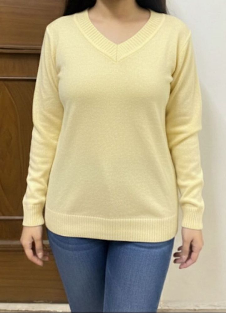 Yellow V-Neck Sweater