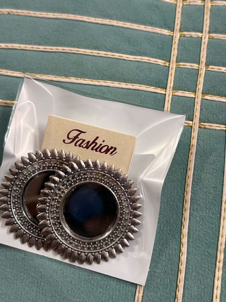 mirror work earrings, two piece combo