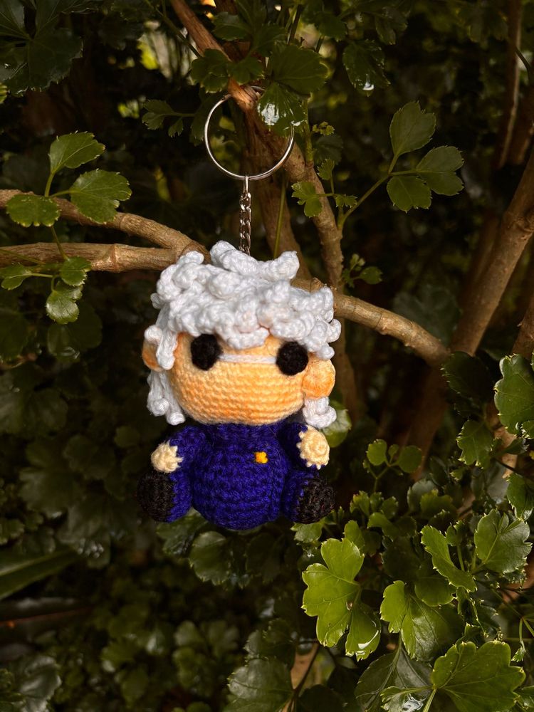 Satoru Gojo Handmade Crochet Keychain Charm