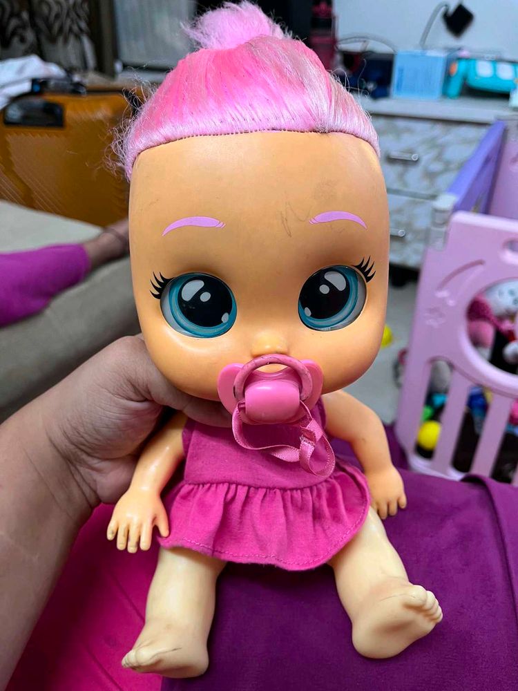 Cry Babies Doll with Pink Hair