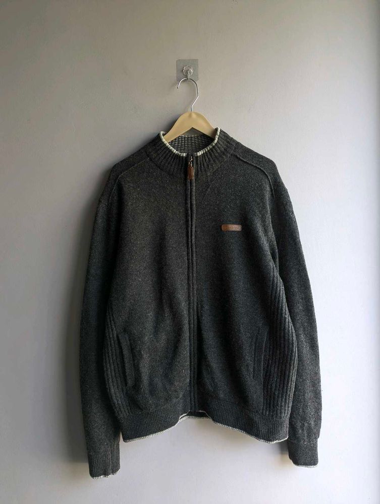 Men's Grey Zip-Up  Sweater