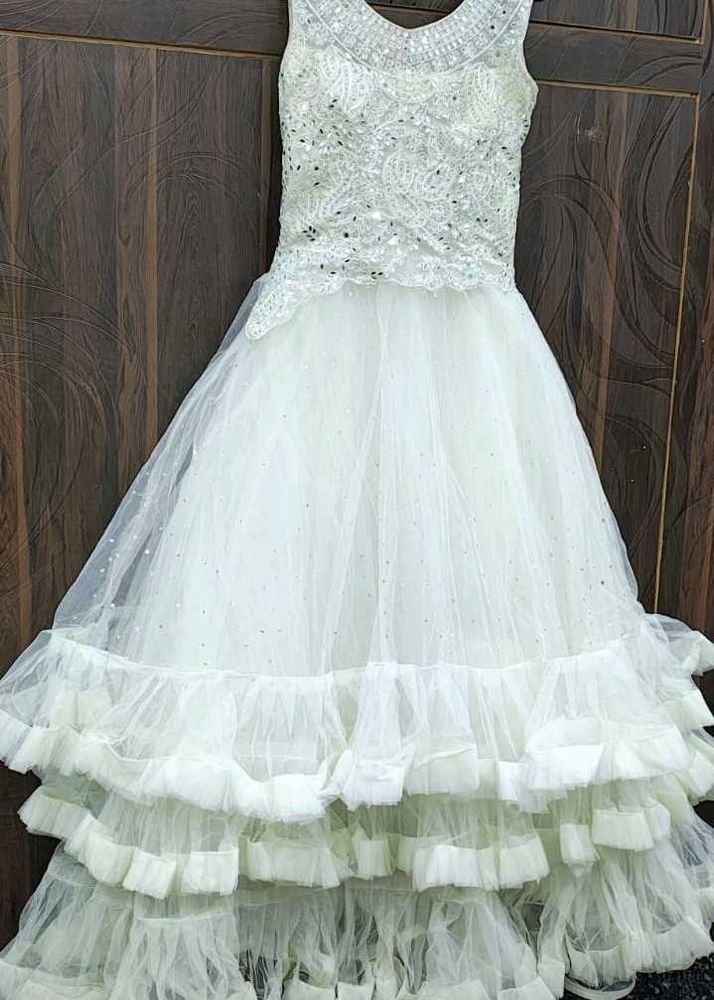 Off-white Flared Party Wear Gown