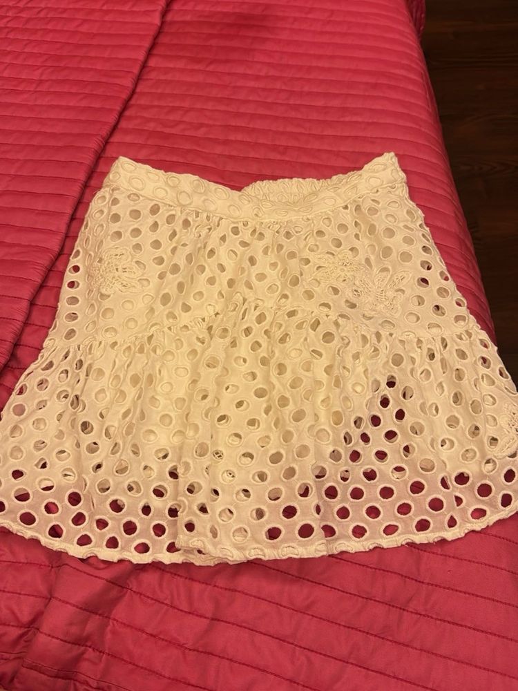 White Eyelet Skort