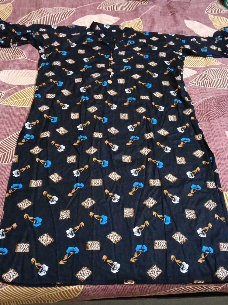 Patterned Black Kurti