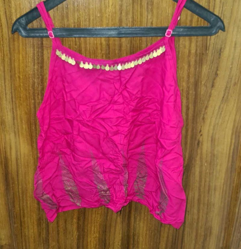 Stylish Pink Embellished Top