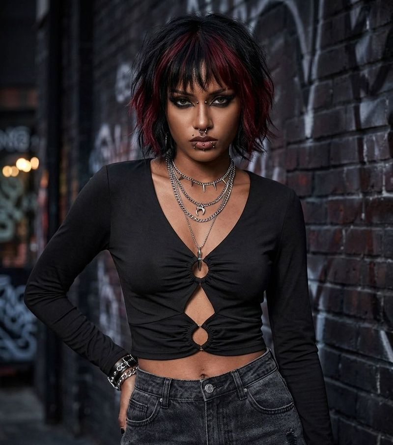 Goth Cut out Statement Top