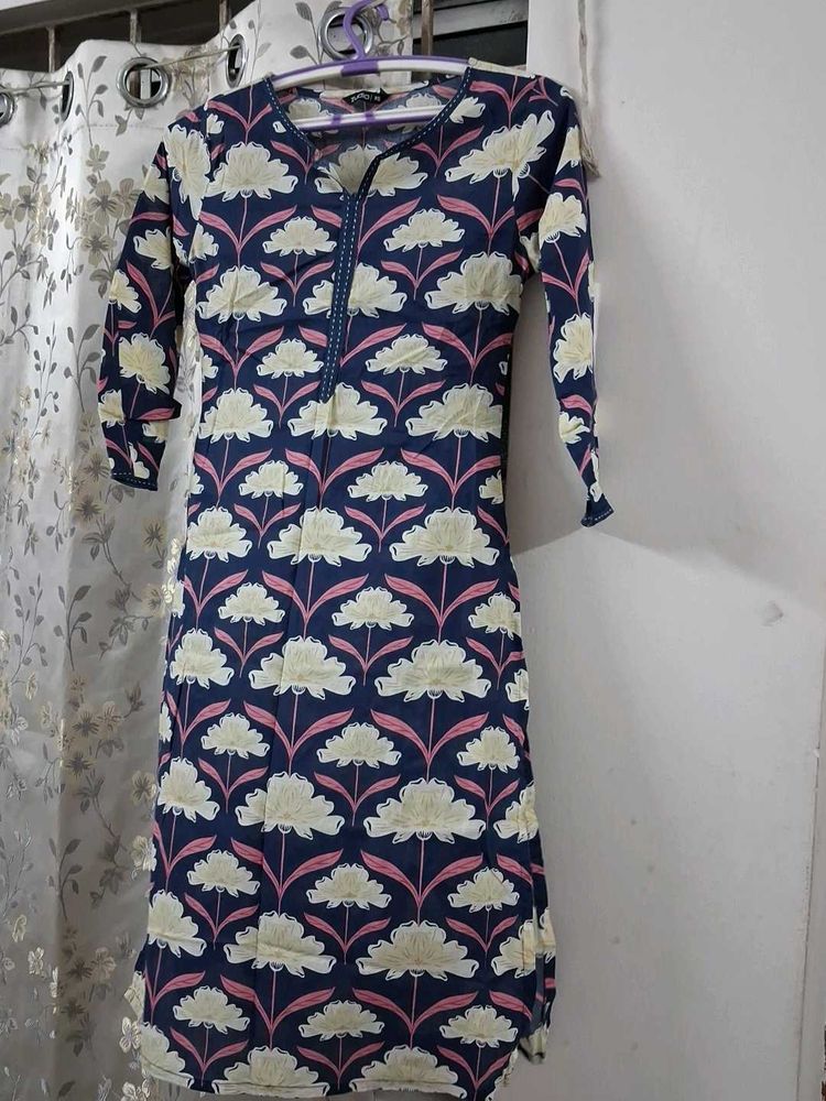 Blue Floral Print Kurta