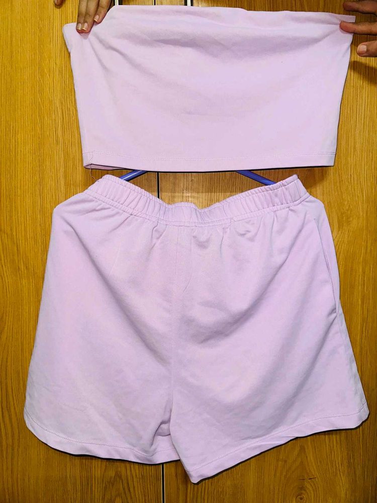 Lavender Tube Top &amp; Shorts Set